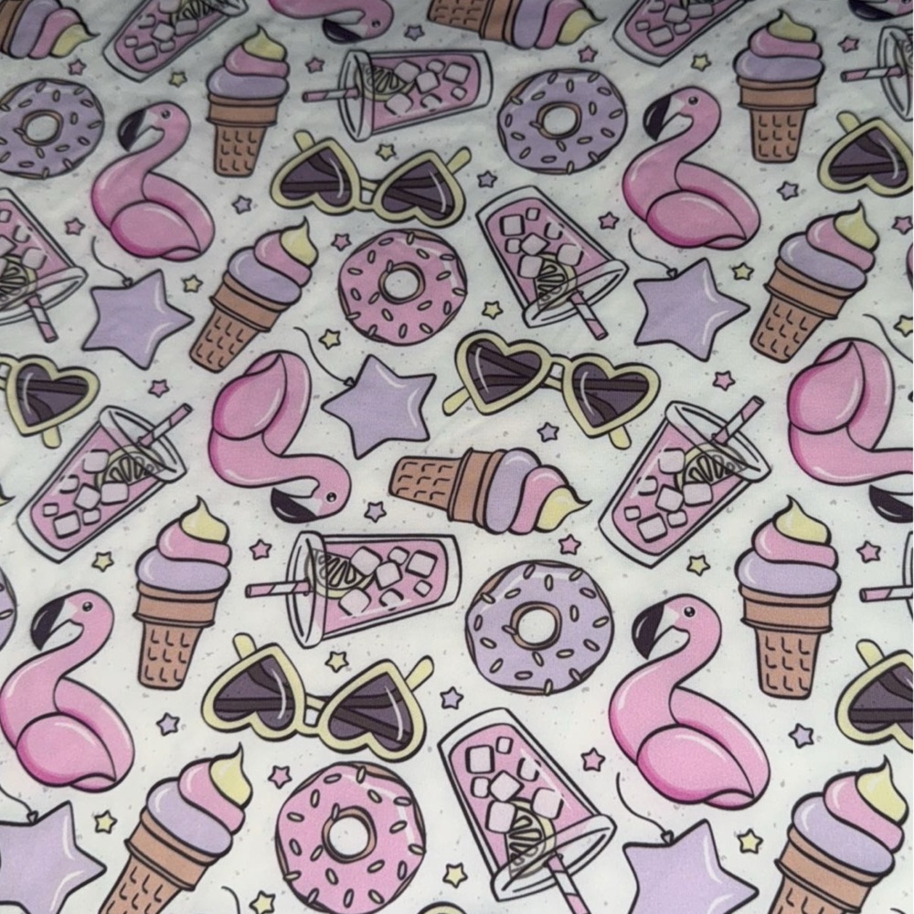 Summer print swim fabric by the yard 1 yard of fabric flamingo